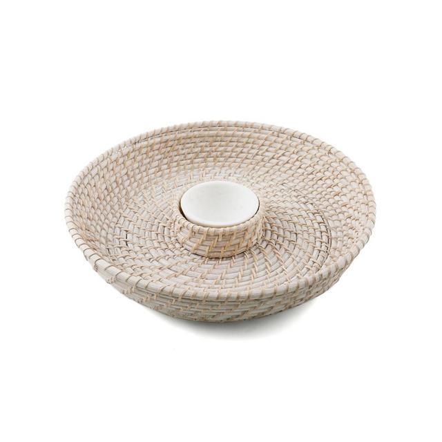 CLOSEOUT Thirstystone Rattan & Marble Chip N Dip