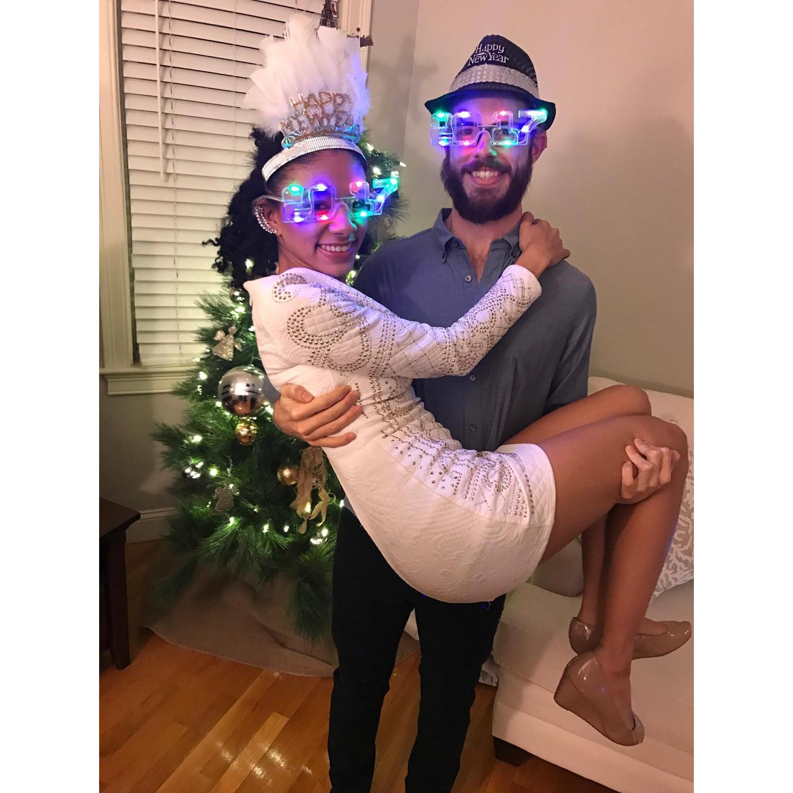 NYE fun while Nate was finishing his PhD thesis (you can tell from the beard)