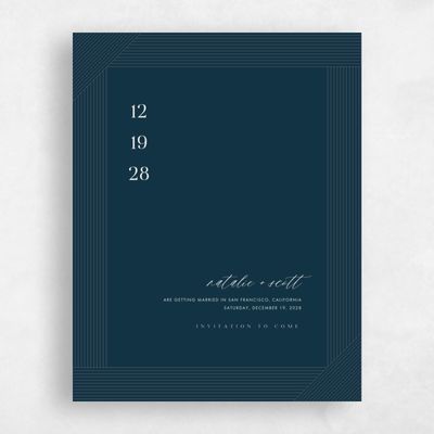 Deepest Teal, Blue Wedding Save the Date - Callum Portrait