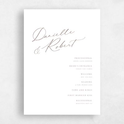 White Wedding Program - Mesilla
