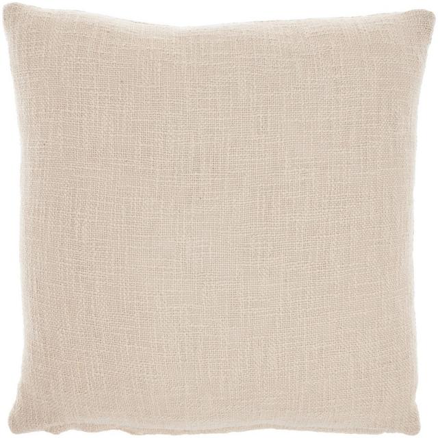 18"x18" Life Styles Solid Woven Cotton Square Throw Pillow Sand - Mina Victory