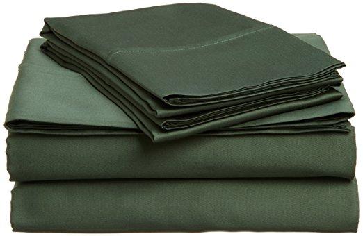 Queen 4-Piece Sheet Set, Solid, Hunter Green