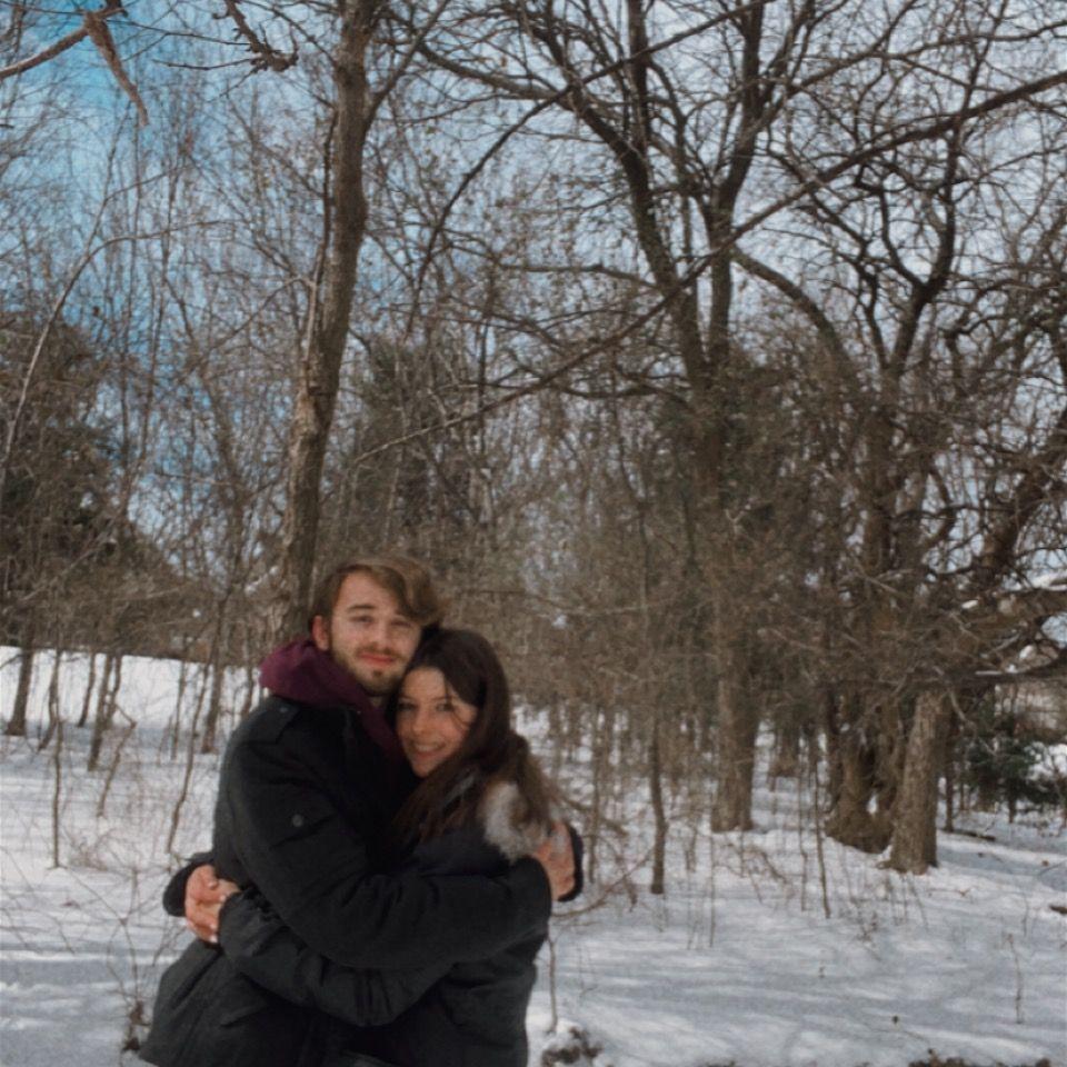 One of our first photos together during Snowmageddon