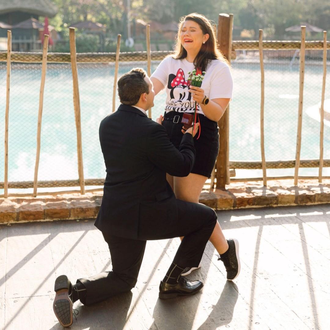 The day Josh proposed to Brittany at Animal Kingdom Lodge!