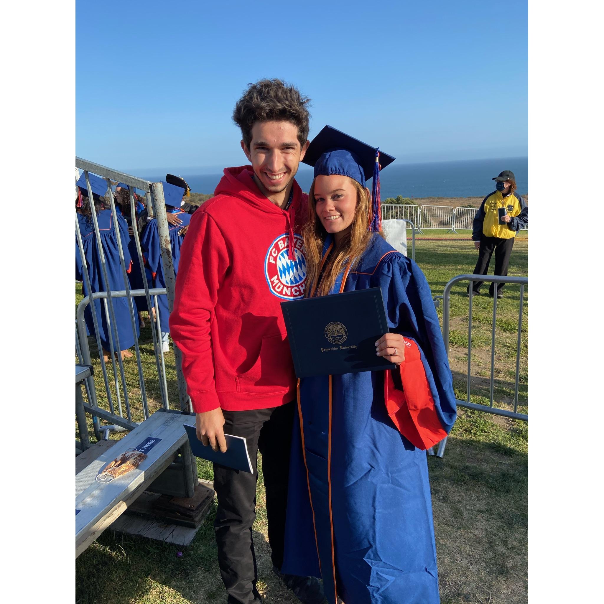 Connor supporting Ela at her College graduation from Pepperdine