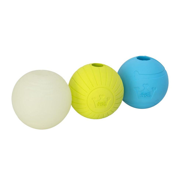 Chew King Glowing Fetch Ball, Dog Ball Toys, 3" Combo