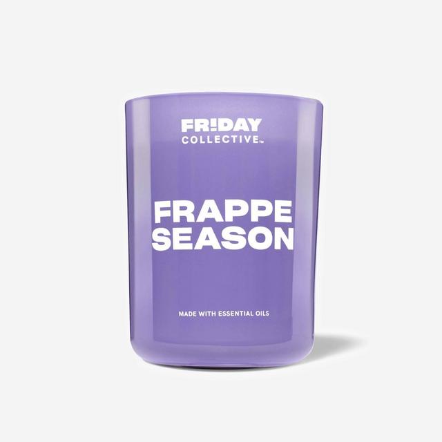 8oz 1-Wick Glass Frappe Season Candle Lavender - Friday Collective