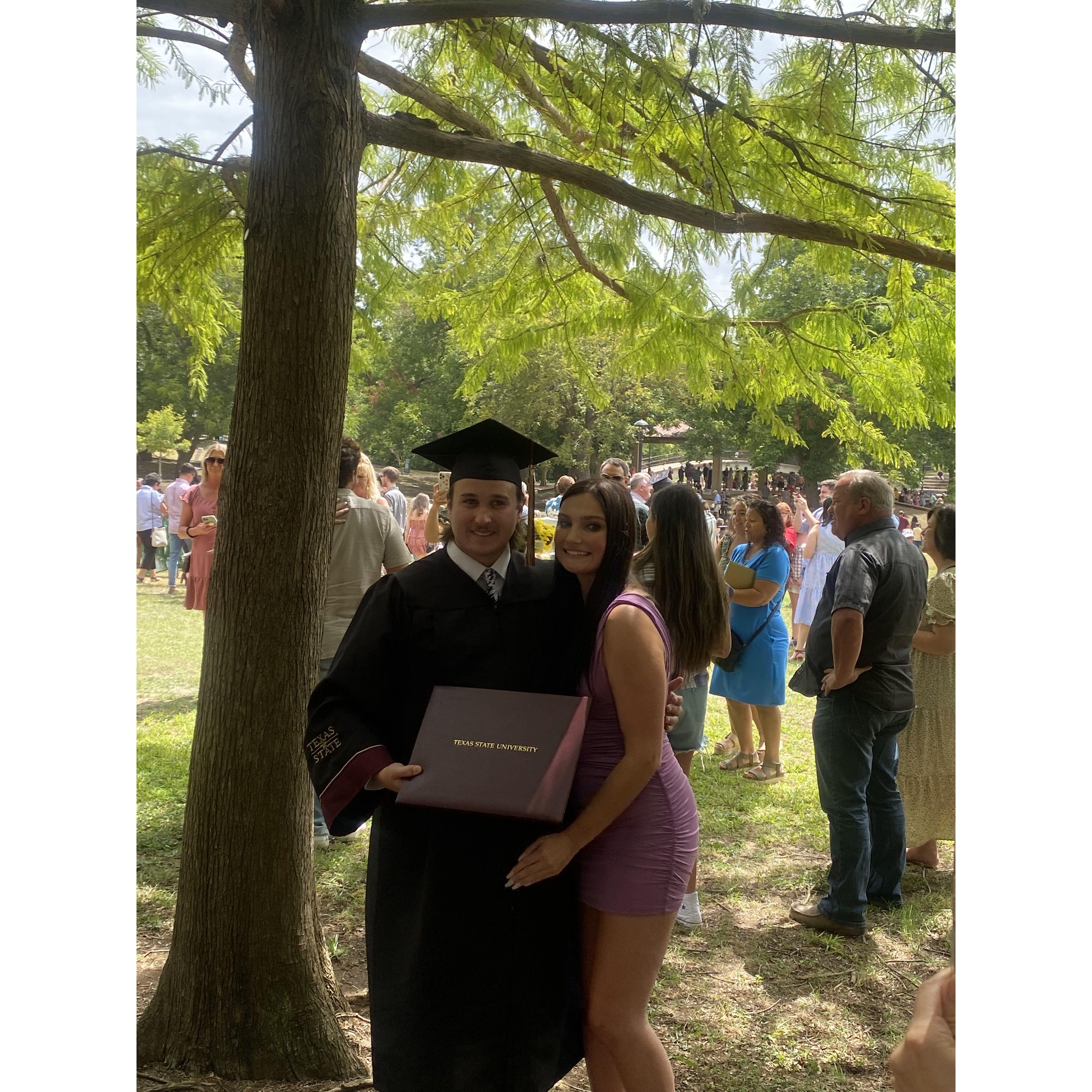 Michael graduates from Texas State (August 2022)