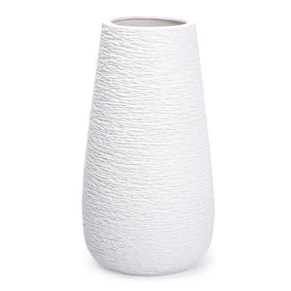 D'vine Dev 12 Inch Textured White Elegant Oval Ceramic Vase for flowers