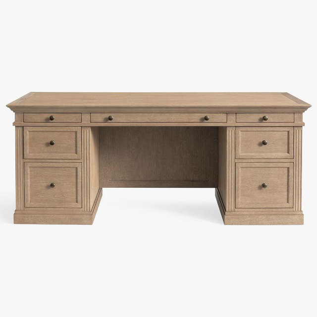 Livingston 75" Executive Desk with Drawers, Seadrift