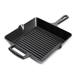 Artisanal Kitchen Supply® 10-Inch Pre-Seasoned Cast Iron Square Grill Pan
