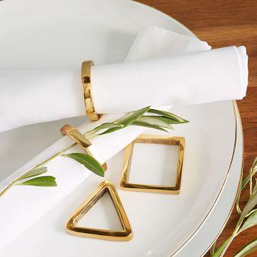 Gold Stackable Napkin Ring Set (Set of 4)