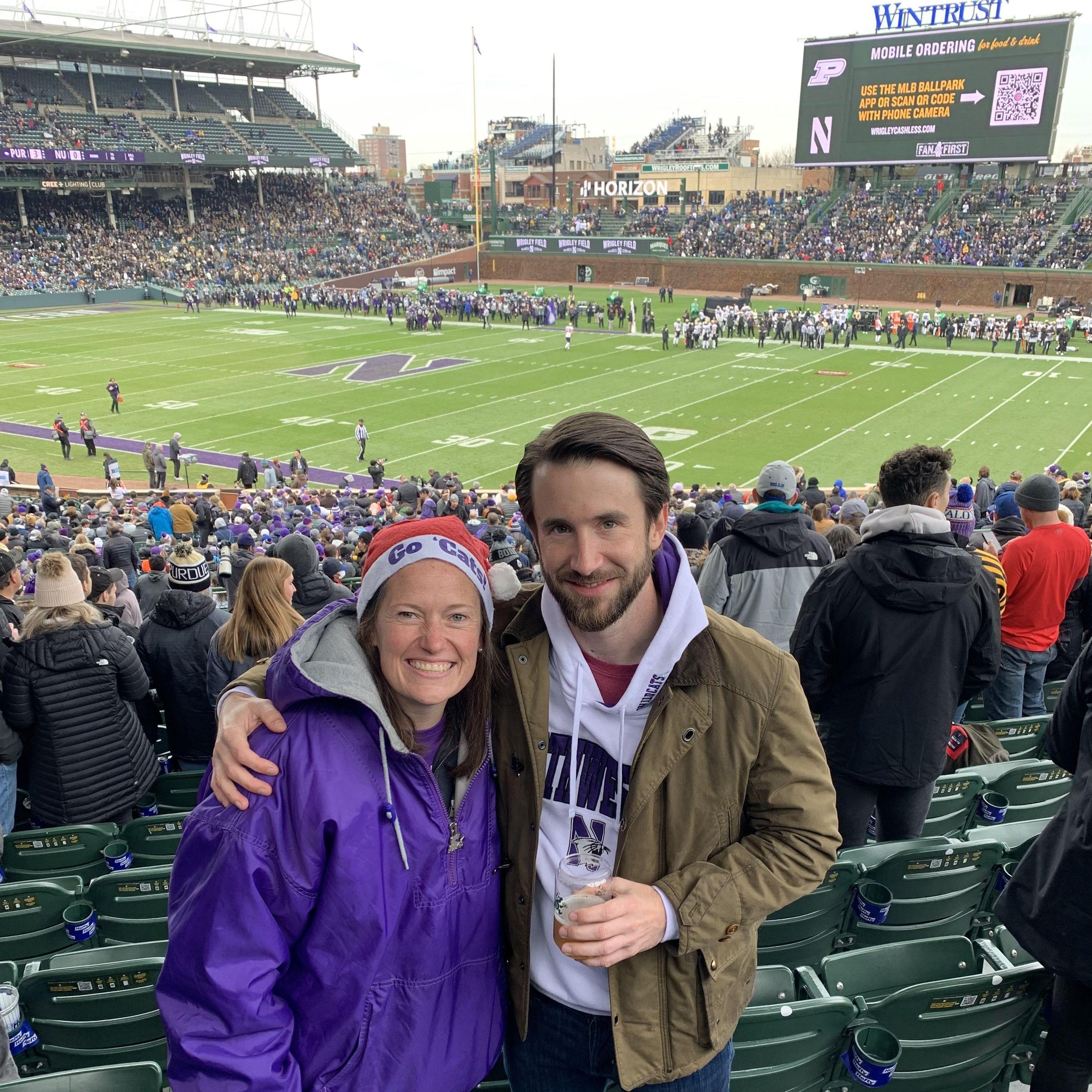 Northwestern at Wrigley Field--Starter jacket courtesy of Morgan!