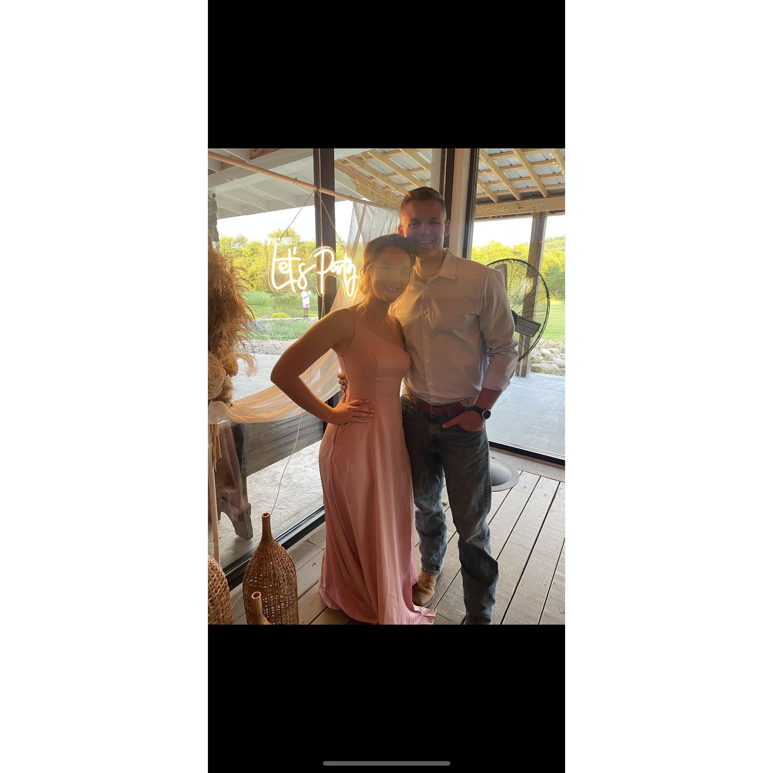 The happy couple at Lexie's sister's wedding!