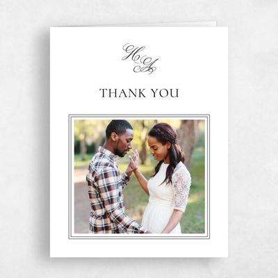 White Portrait Wedding Thank You - Wyncote Photo