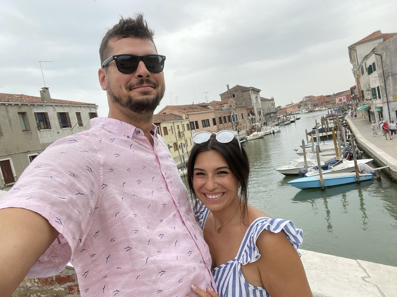 Newly engaged wandering. Murano island