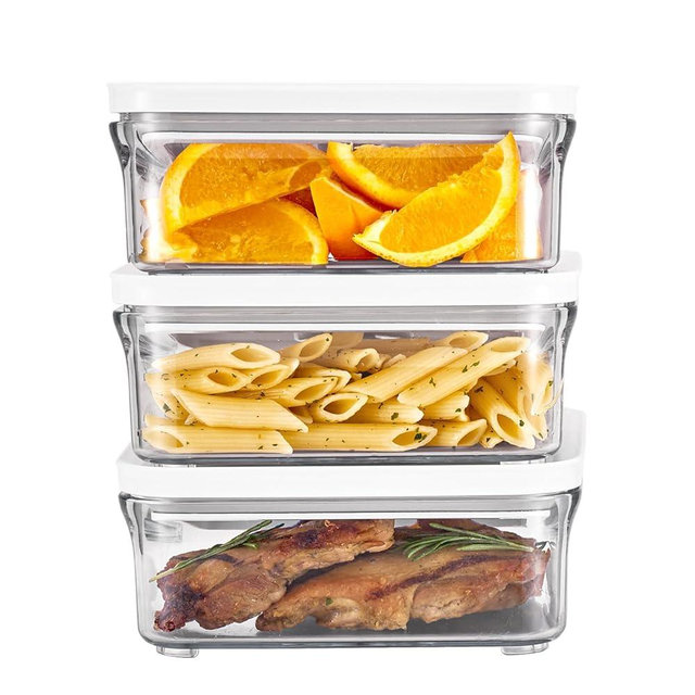 VAKUEN Premium Airtight Food Storage Container. Meal Prep 0.85qt 3pc/Set. 3pcs Container. Patented Double Silicone Lining, 100% Leak Proof, BPA-FREE