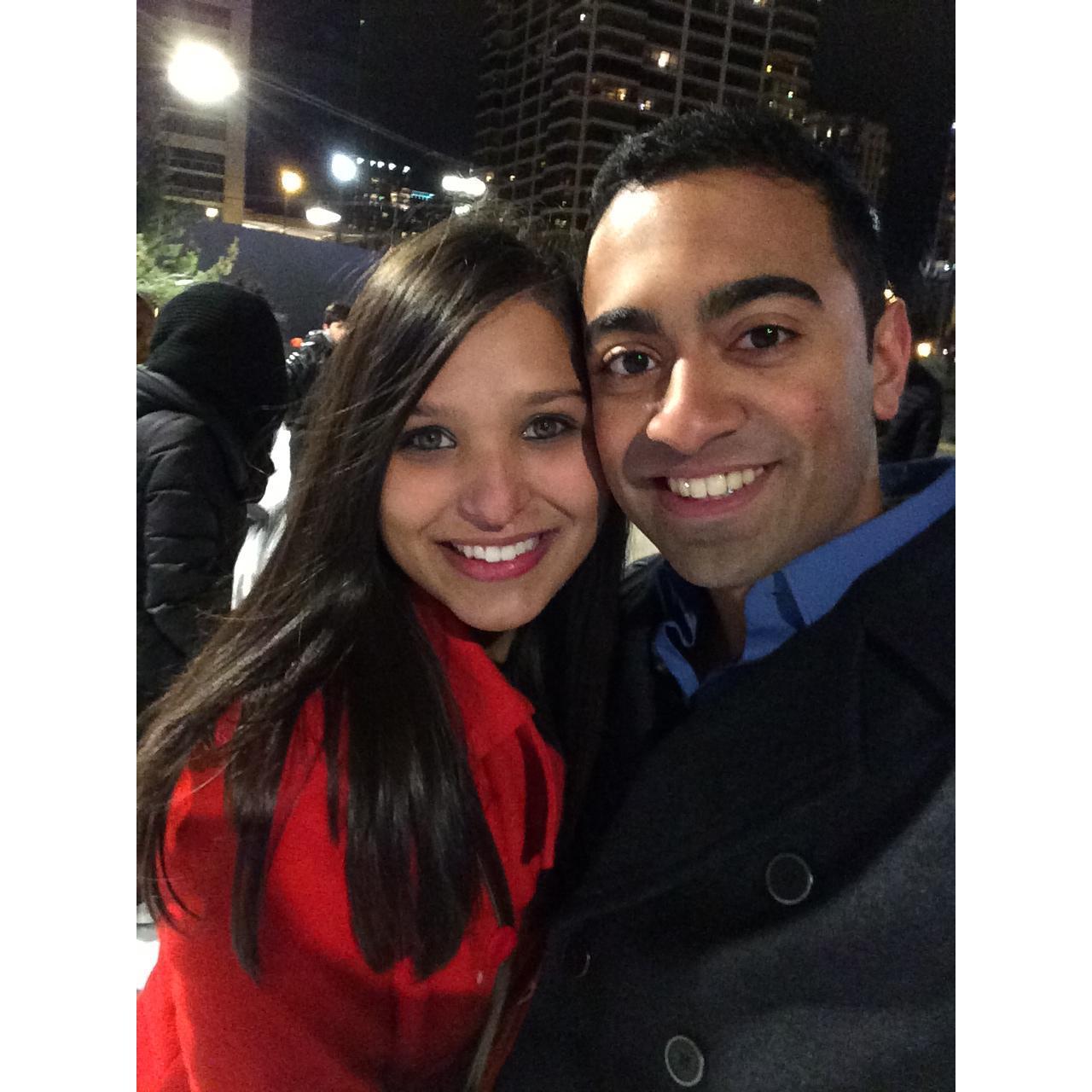 First date in Chicago at the ice rink, 2012