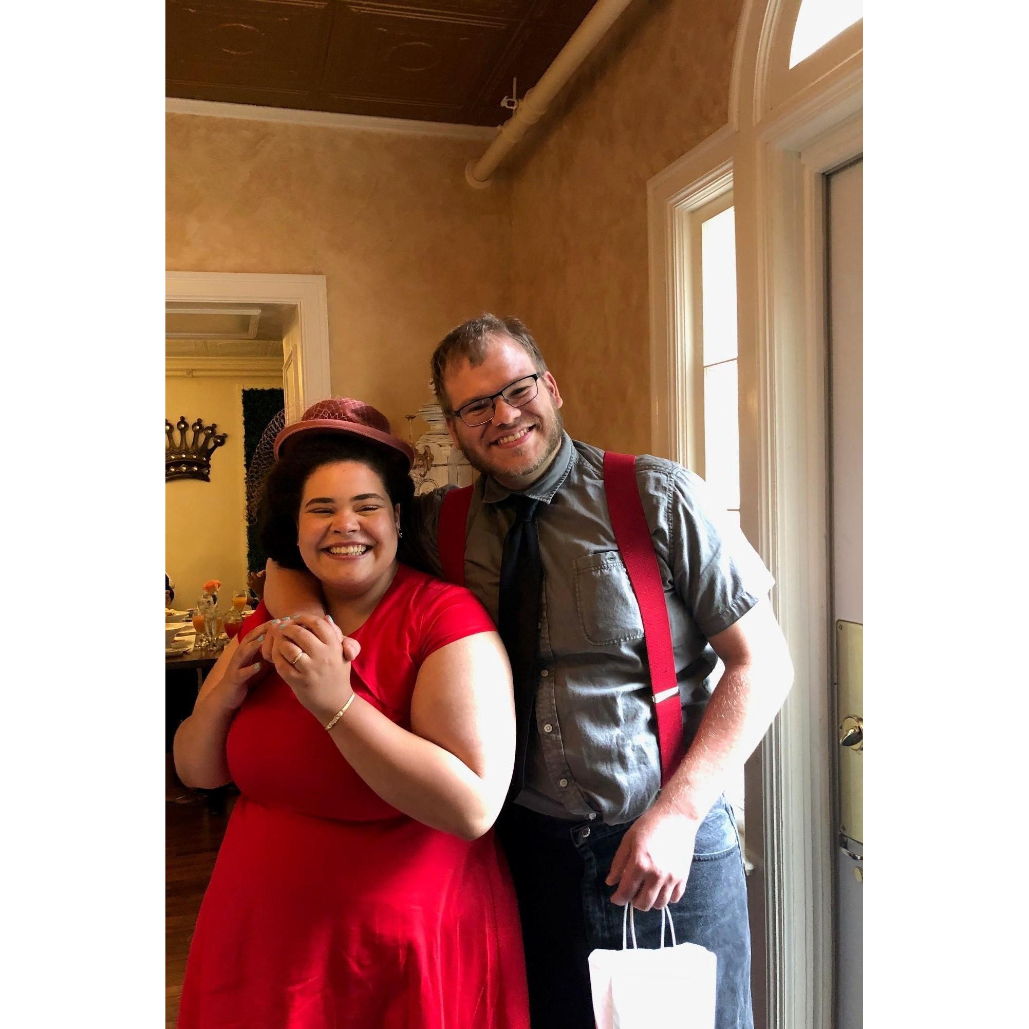 About one minute after be getting engaged at the Mad Hatter Tea Room in Anoka.