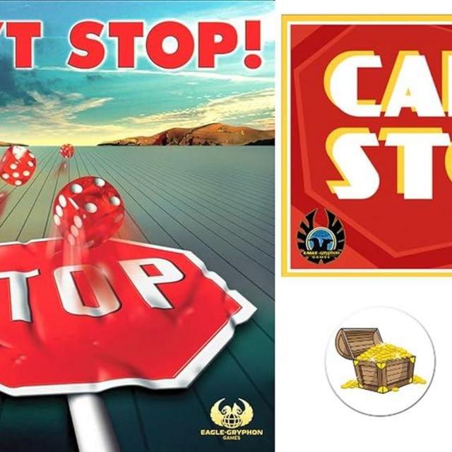 Can't Stop Board Game and The Can't Stop Express Dice Game Plus Two Treasure Chest Buttons