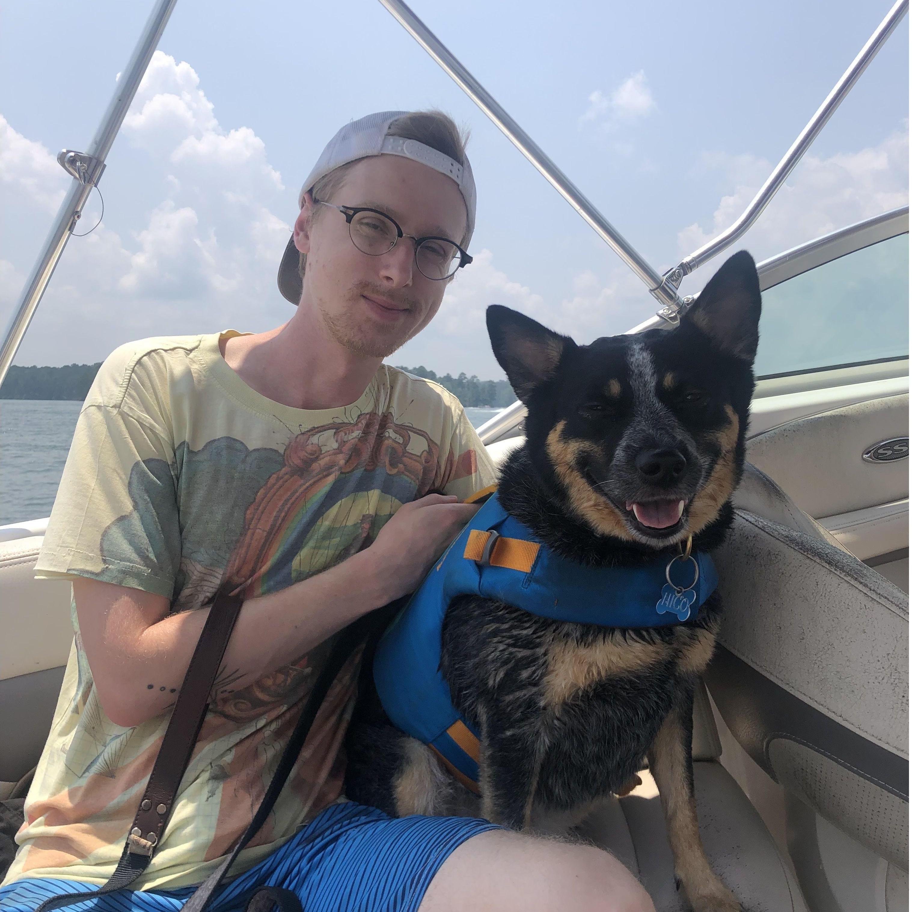 Nico on her first (and only?) boat ride