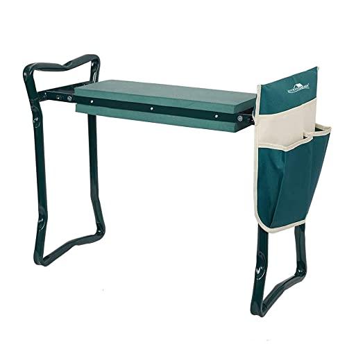 LUCKYERMORE Garden Kneeler and Seat Heavy Duty Gardening Bench for Kneeling and Sitting Folding Garden Stools with Tool Pouch and Kneeling Pad