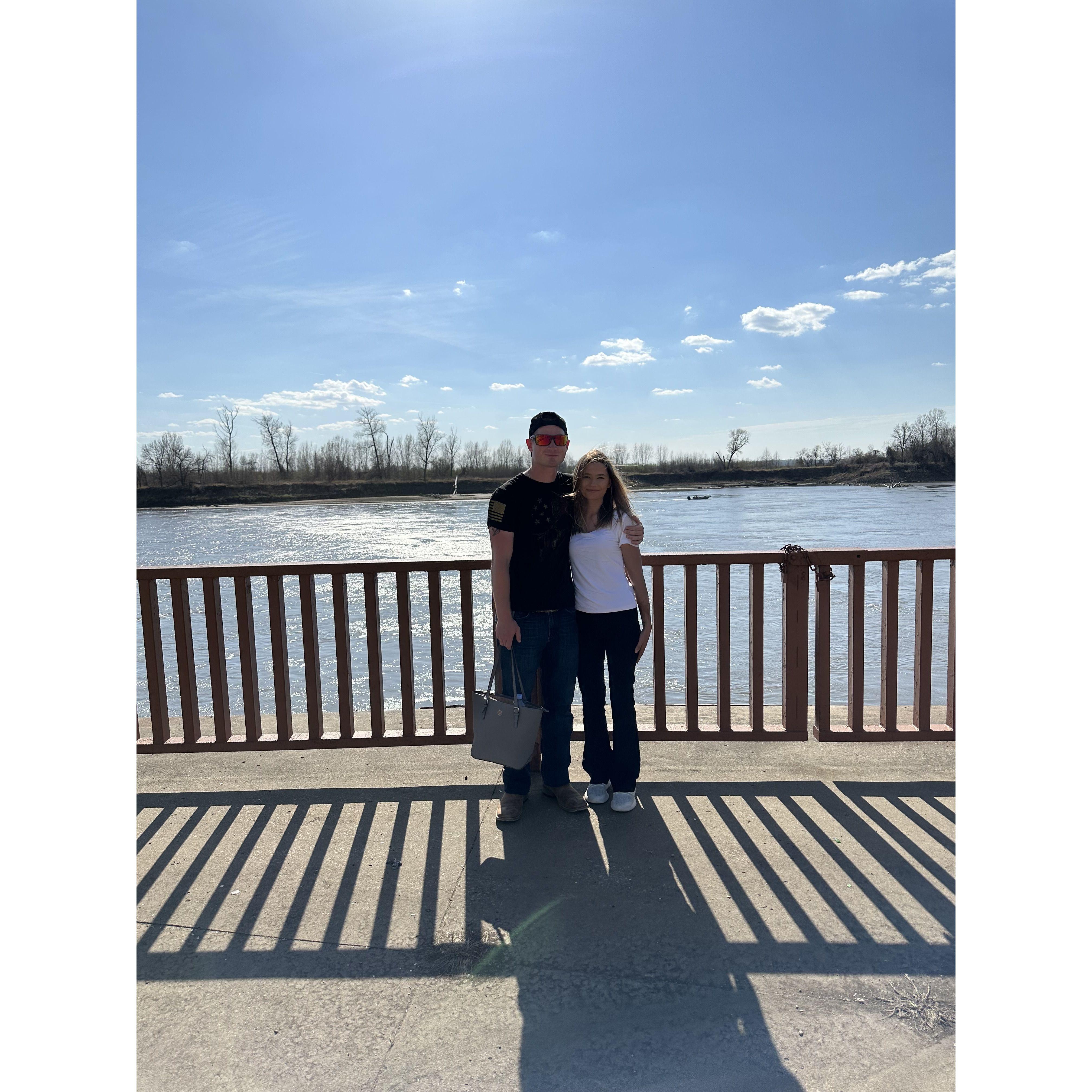 We took a walk on the Missouri River before we decided to go fishing.