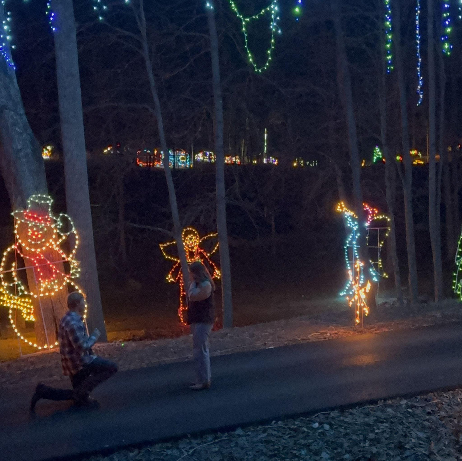 He popped the question at the Bluefield Christmas Light Show. It was the most perfect moment (: