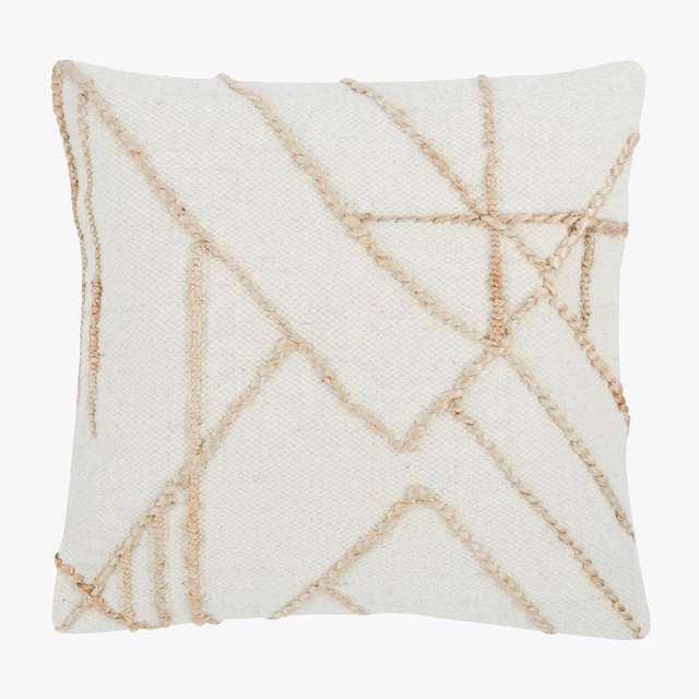 Lisandro Handwoven Pillow Cover, 22", Ivory