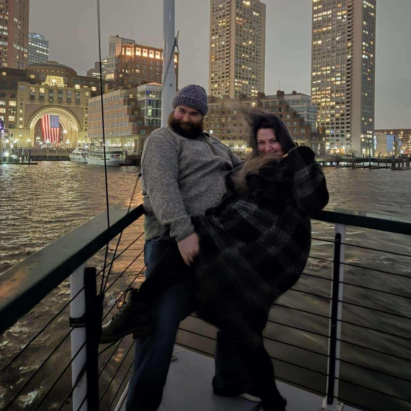 Boating around Boston with some friends in the winter