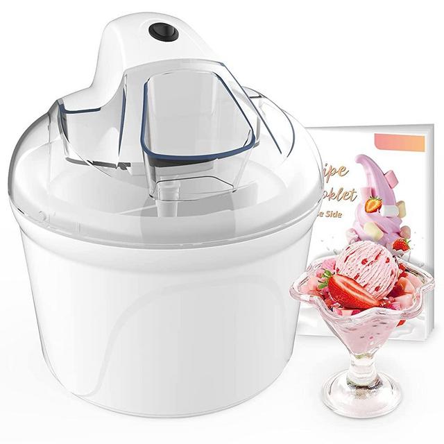 Ice Cream Maker Machine 1.5 QT Automatic Homemade Electric Ice Cream Machine Soft Serve Easy Instruction No Rock Salt No Ice
