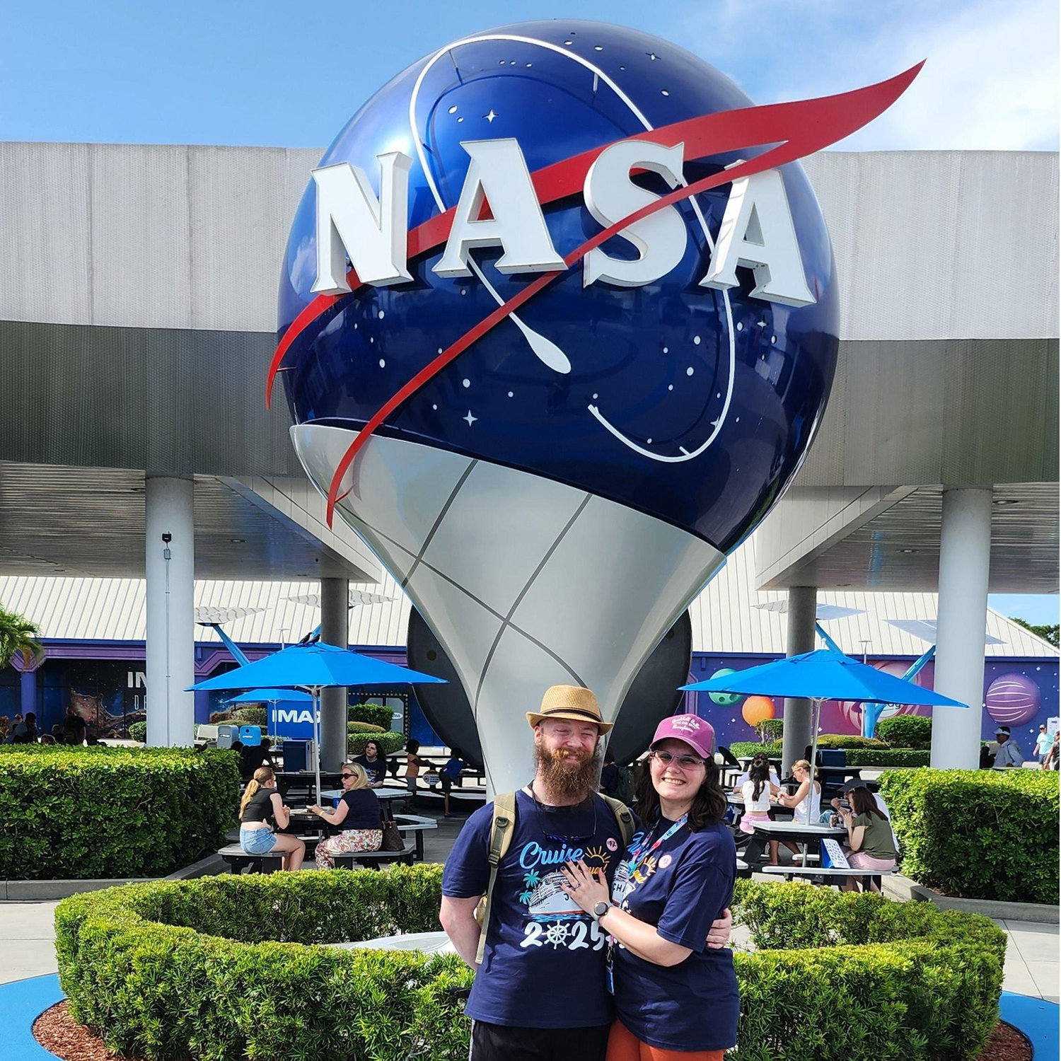 Kennedy Space Center in Florida, June 2025 (Joel proposed in front of the Atlantis space shuttle!!)