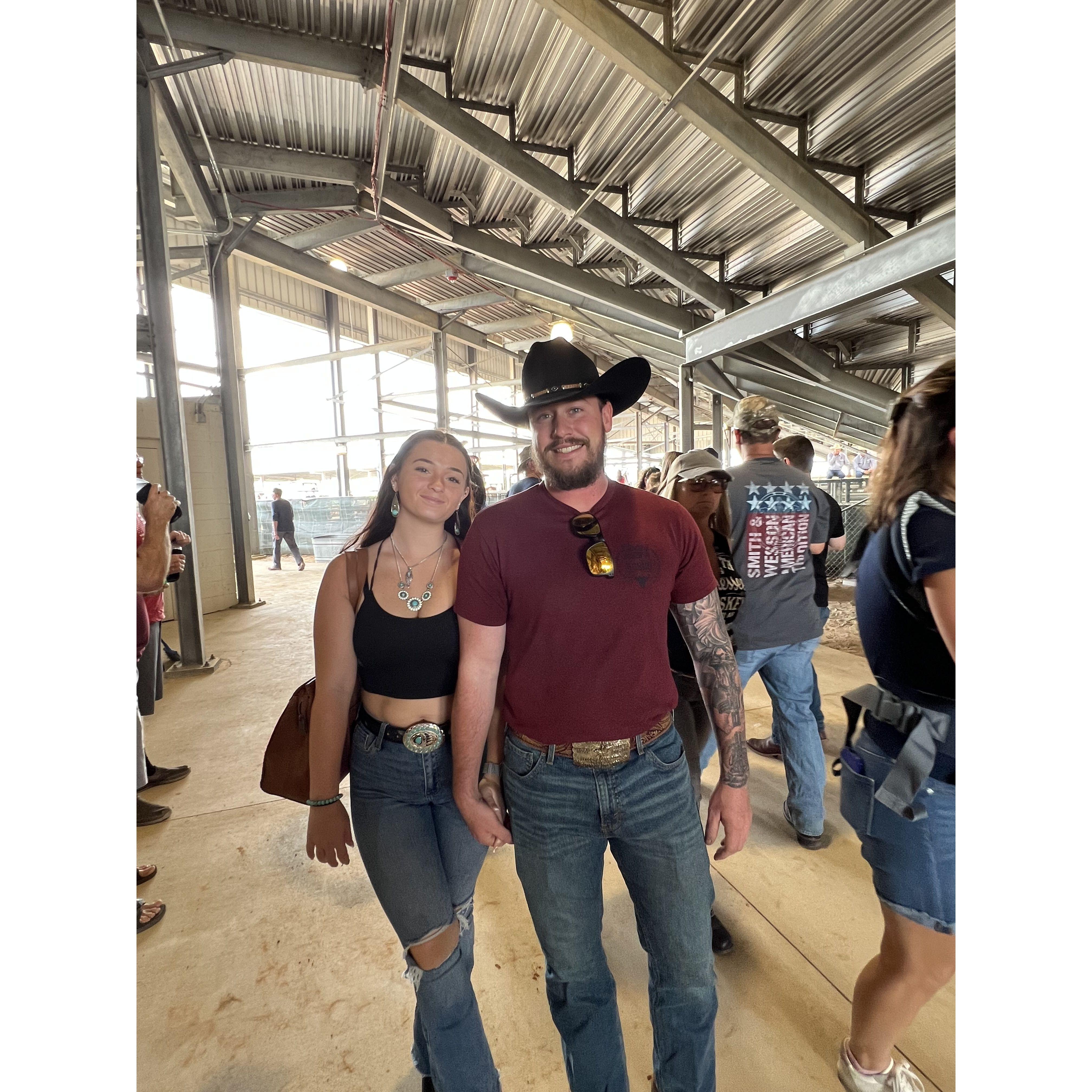 Us walking through the Okeechobee Rodeo with Danny's Parents!
