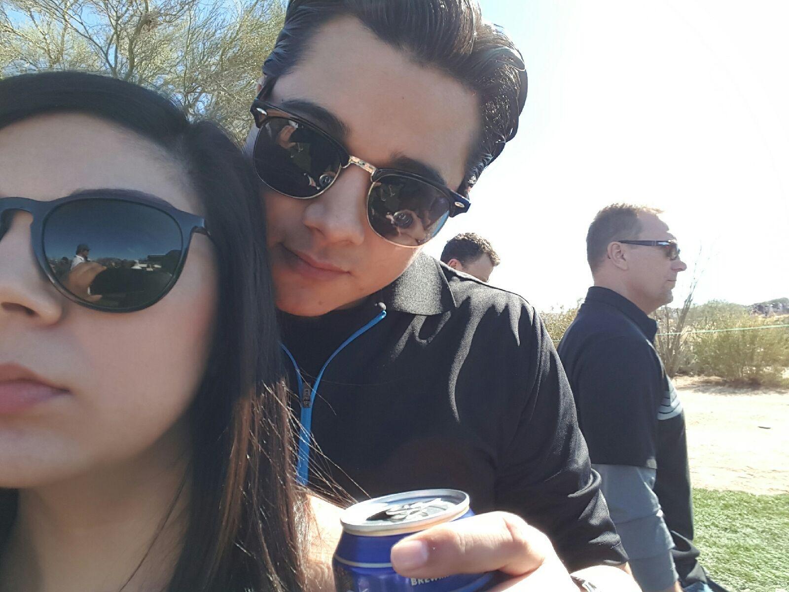 First photo taken together at the Phoenix Open.