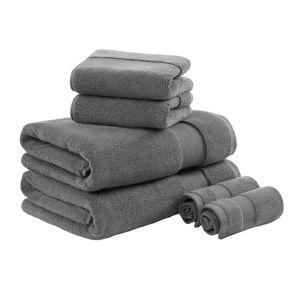 Madison Park Signature Turkish Cotton 6-Pc. Bath Towel Set - Charcoal