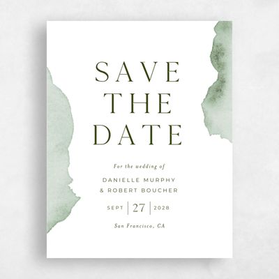 Sage, Green Wedding Save the Date - Cello Portrait