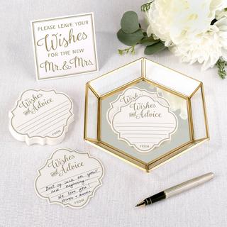 Wishes Guest Sign-In Table Set With Mirrored Tray