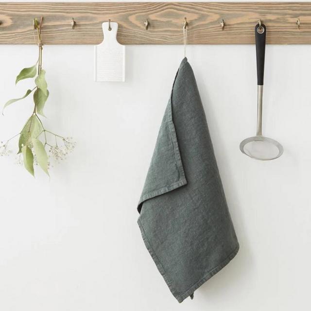 Forest Green Linen Kitchen Towel