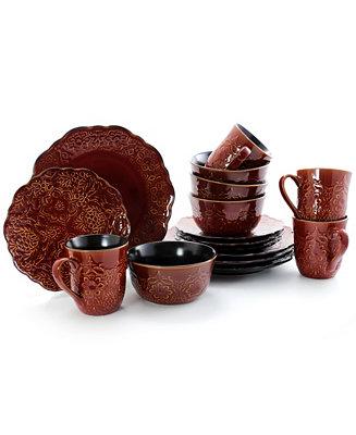 Elite Portina 16 Piece Stoneware Dinnerware Set