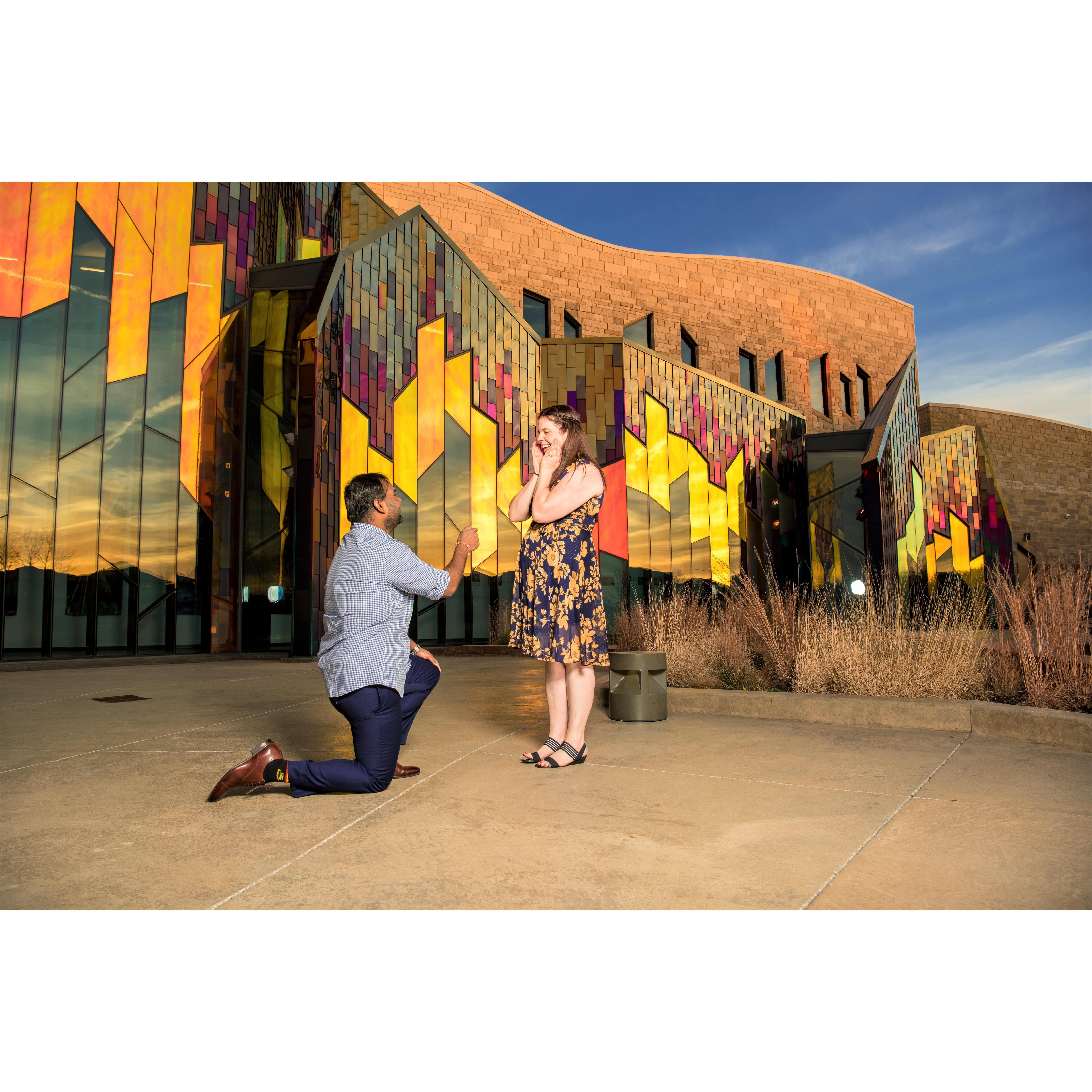 Engagement Photos at PrairieFire KC. Photos by Vijay Ainapurapu.