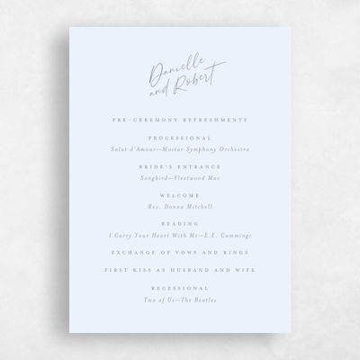 Light Sky, Blue Wedding Program - Atlas