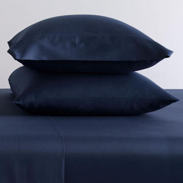PB Classic 400-Thread-Count Organic King Pillowcases, Navy, Set of 2