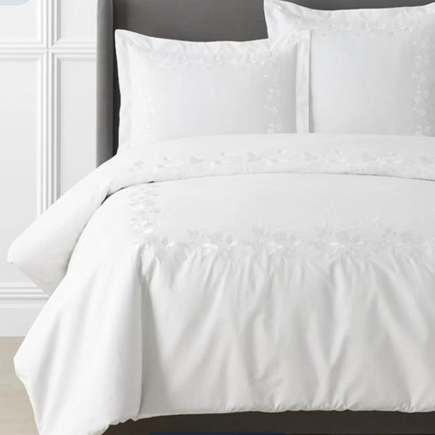 Brighton Premium Cool Egyptian Cotton Percale Duvet Cover - White, Queen