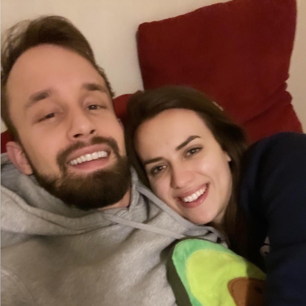 Julia with Mono, Tanner with a back injury, and our favorite avocado heating pad Guacine.