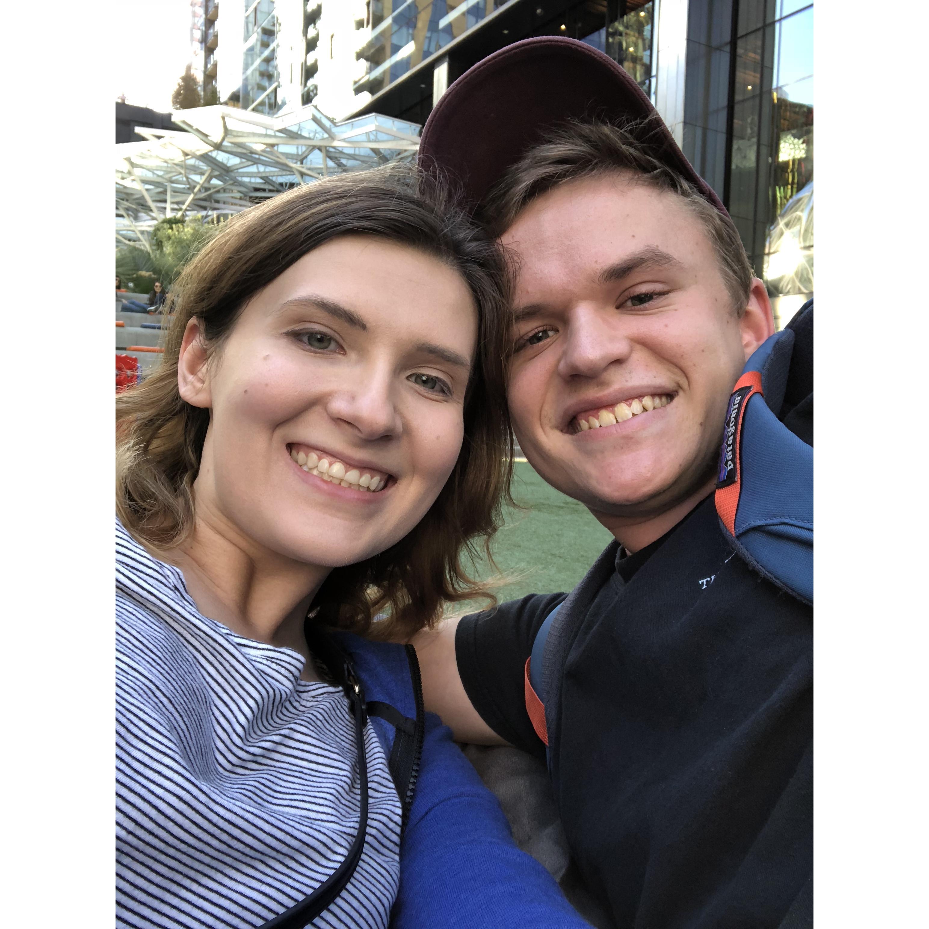 Both of our first time visiting Seattle, before we knew we would move here!