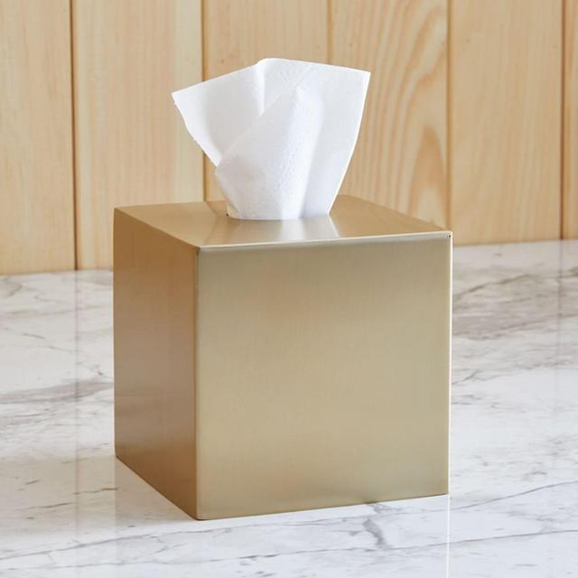 Caspian Bath Tissue Box, Antique Brass