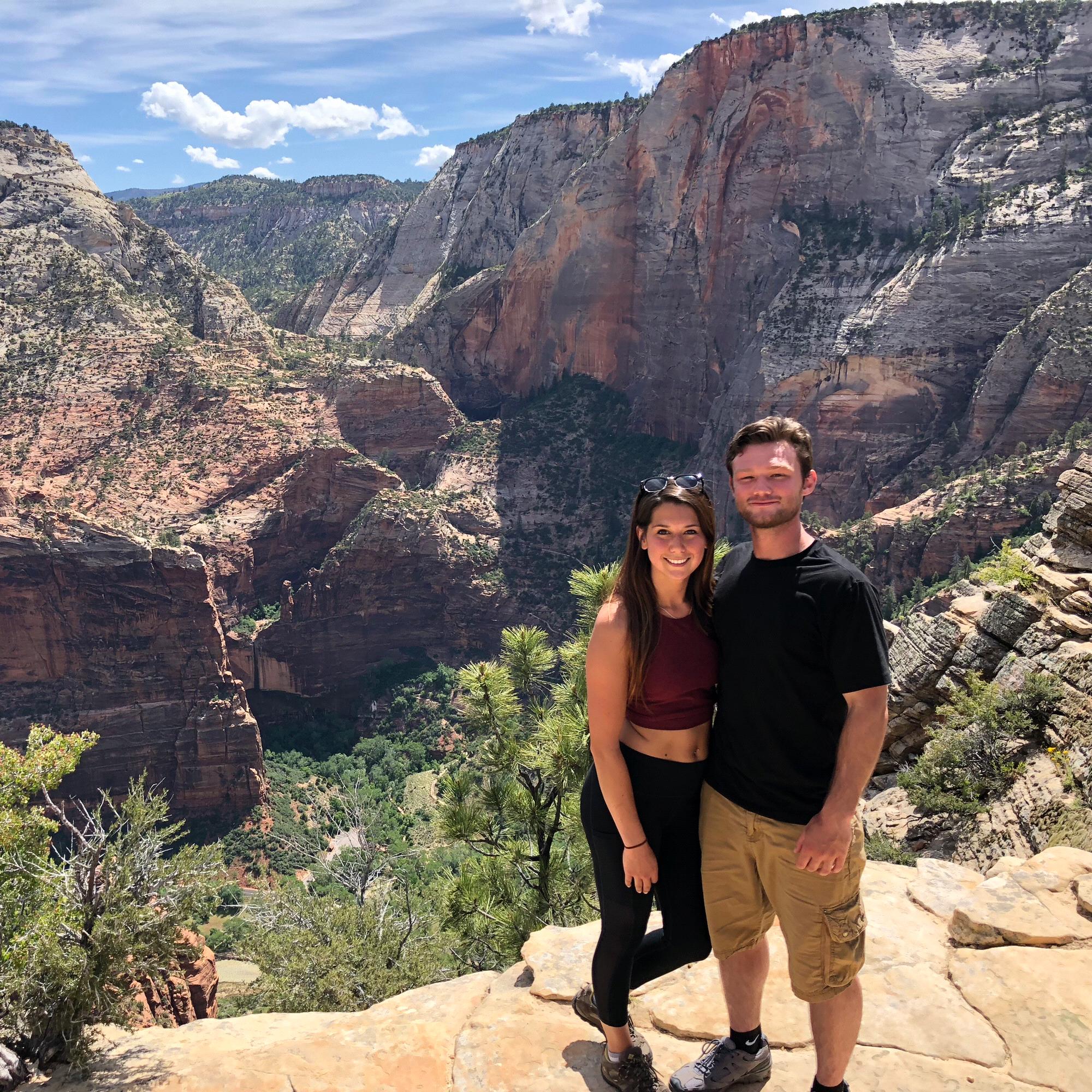 Views from the peak of Angels Landing in Zion National Park, Utah.