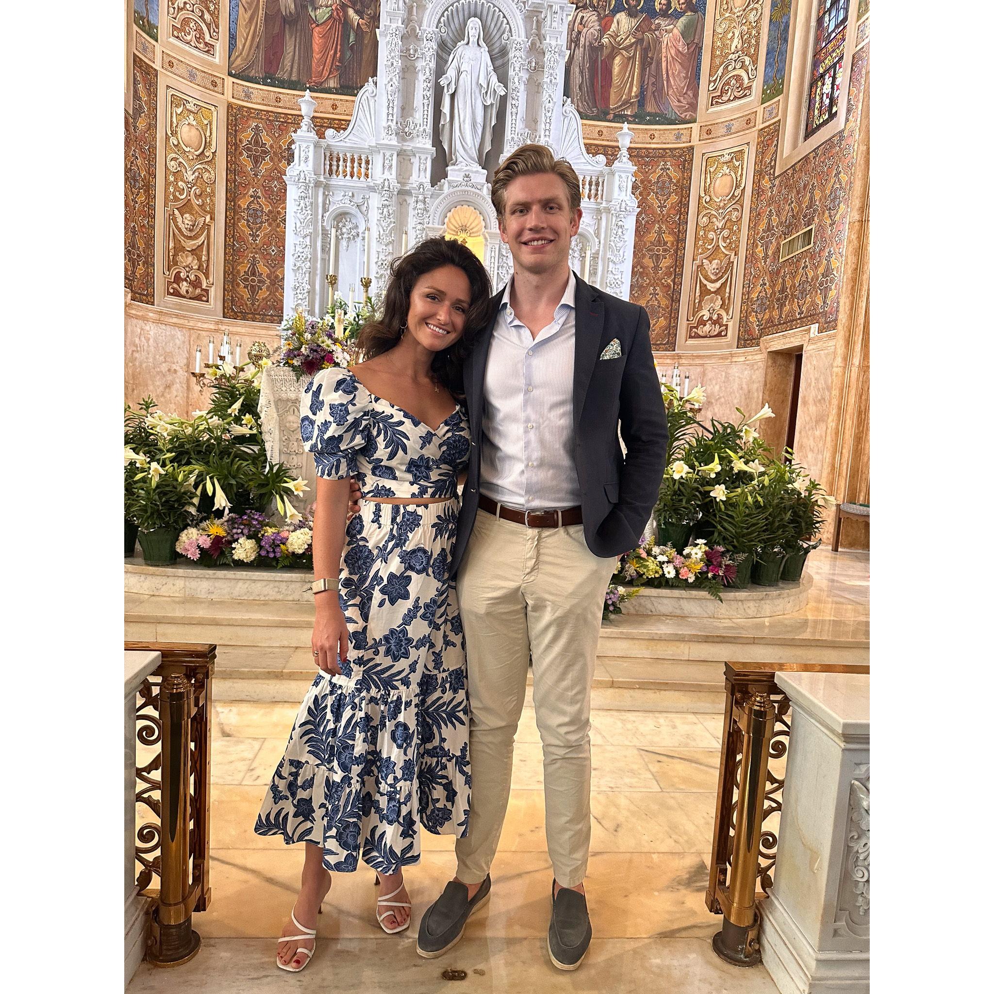 Liam and Serena's first Easter together, in St. Edward's Church, where they will be married soon!