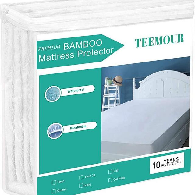 King Size Bamboo Cooling Mattress Protector Waterproof Bed Protector Bed Mattress Pad Cover Deep Pocket Bed Sheet Cover