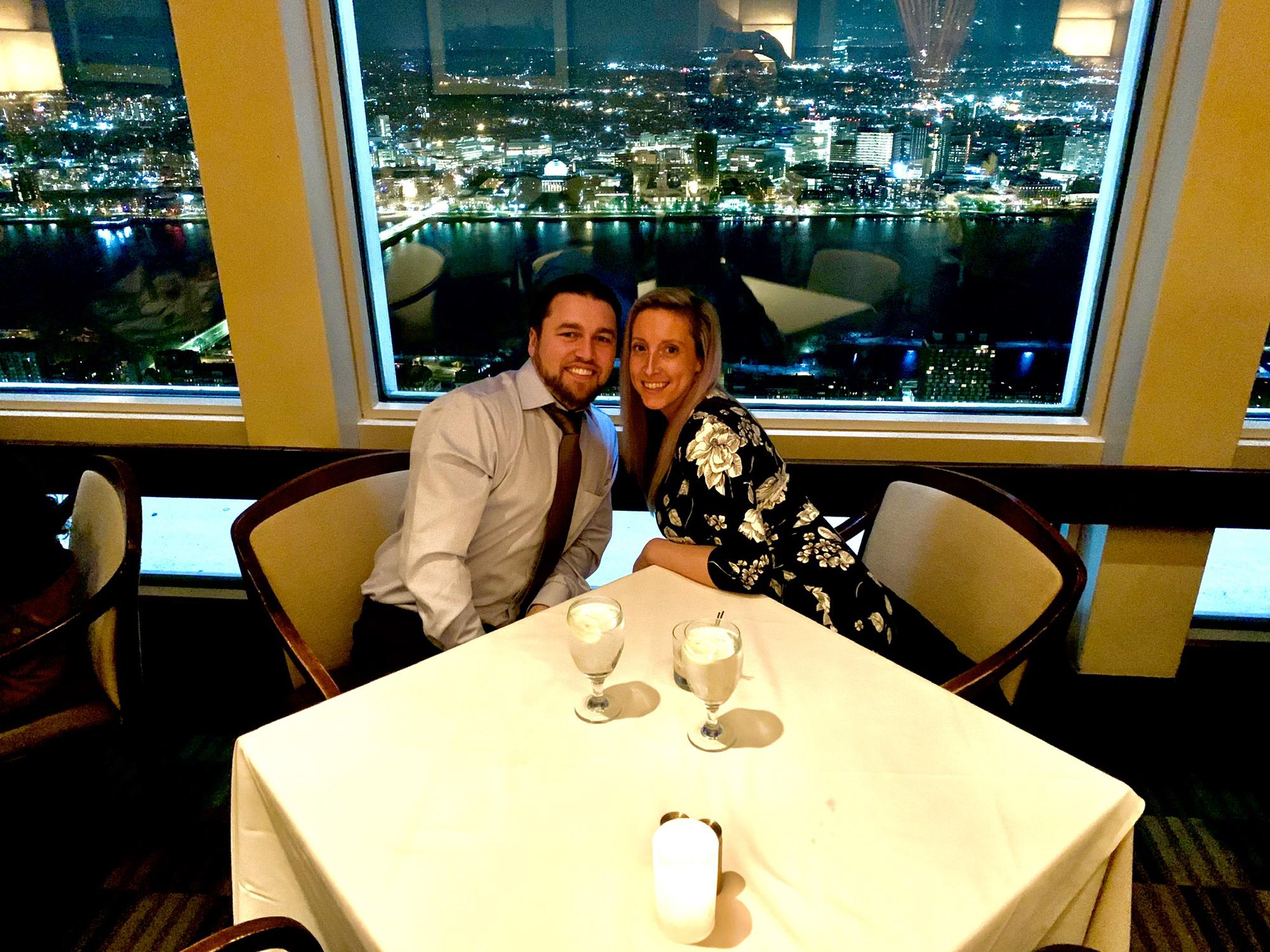 One of our favorite nights in Boston- dinner at Top of the Hub. We couldn't believe we scored the best window seat in the place!